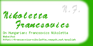 nikoletta francsovics business card